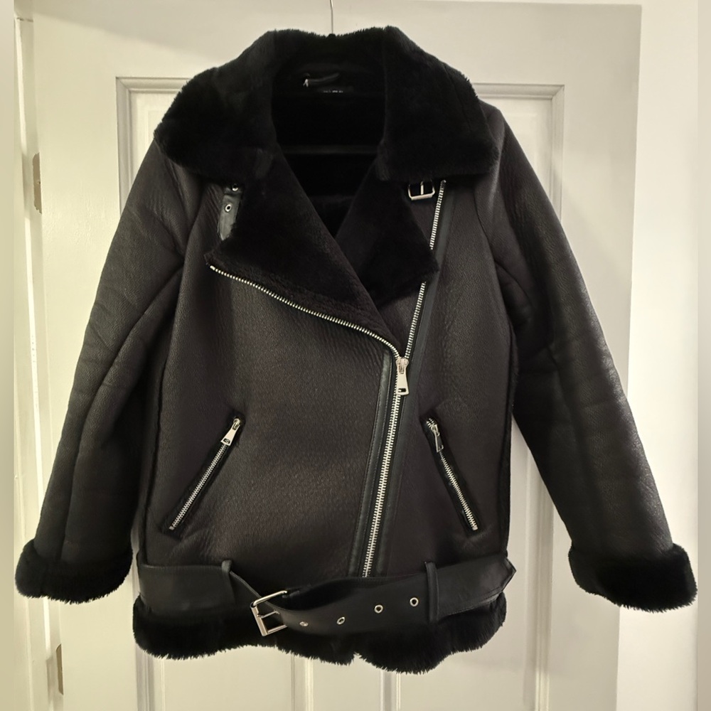 PrettyLittleThing Faux Aviator Coat